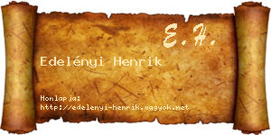 Edelényi Henrik névjegykártya