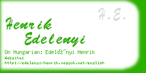 henrik edelenyi business card